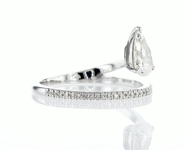 Floating Pear Engagement Ring