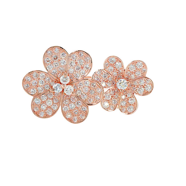 You & Me Flowers Pavé Diamond Ring