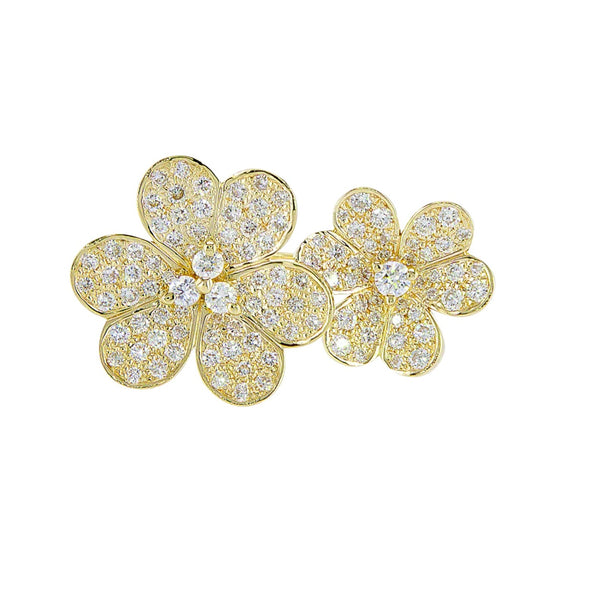 You & Me Flowers Pavé Diamond Ring