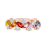 Round Cut Diamond & Rainbow Marquises Band