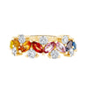 Round Cut Diamond & Rainbow Marquises Band
