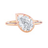 Sideway pear diamond button ring
