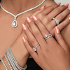 Floating Pear Engagement Ring