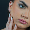 Round Line Diamond Earrings