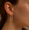 Rectangular Thick Diamond Hoops