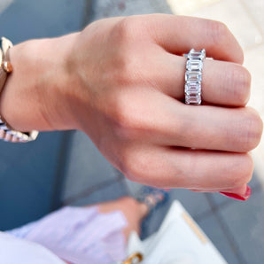 Emerald Cut Eternity Band