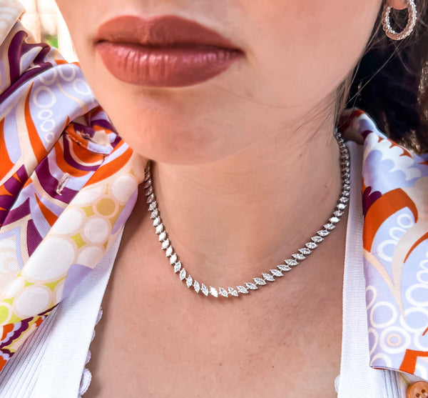 Marquise Cut Diamond River Necklace