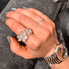 You & Me Flowers Pavé Diamond Ring