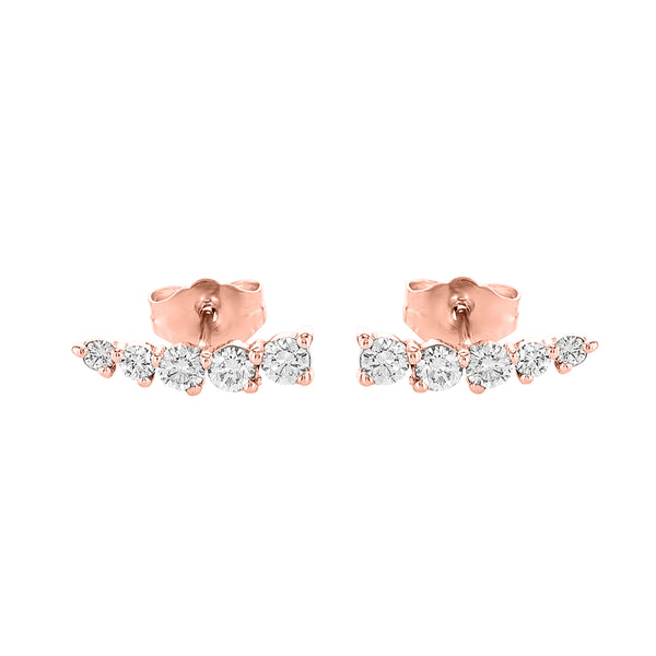 Round Line Diamond Earrings