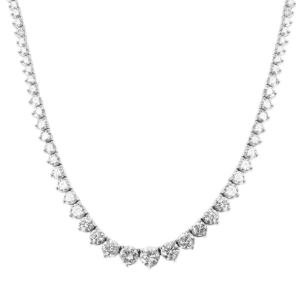 Gratuated Round cut Diamonds River Necklace