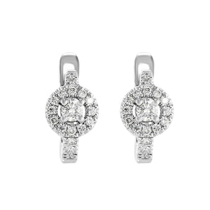 Mini Diamond Hoops with Round cut Central Stones
