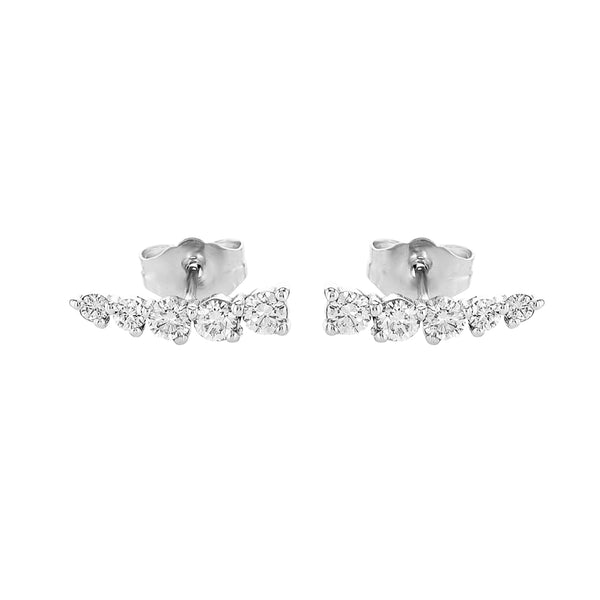 Round Line Diamond Earrings