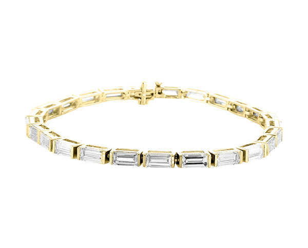Sideway Diamond Baguettes Tennis Bracelet