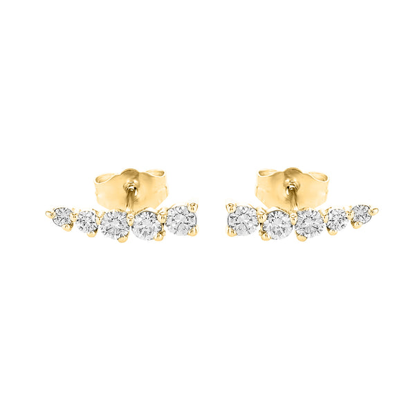 Round Line Diamond Earrings