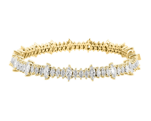 Asymetric Marquise Cut Diamond Tennis Bracelet