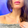 Cushion double halo diamond necklace