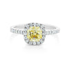 Cushion cut sunshine yellow sapphire