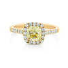 Cushion cut sunshine yellow sapphire