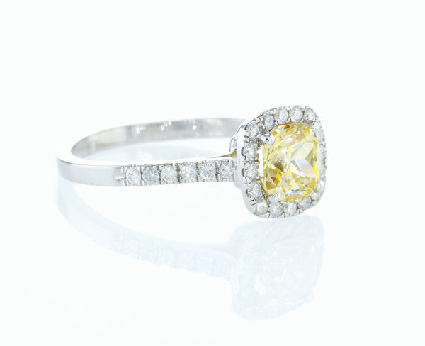 Cushion cut sunshine yellow sapphire