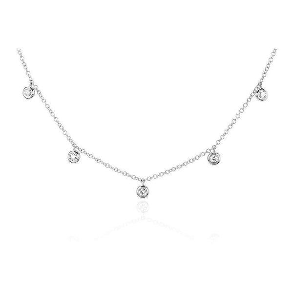 5 floating Round Diamond Choker