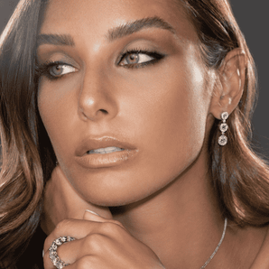 3 Round Halo earrings