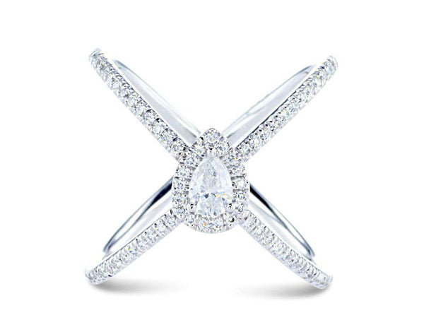 X Pear Diamond Ring