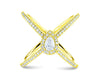 X Pear Diamond Ring