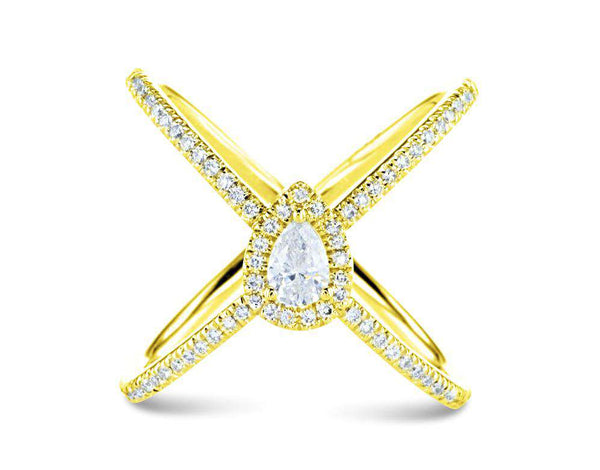 X Pear Diamond Ring