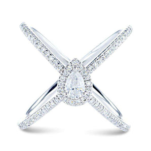 X Pear Diamond Ring