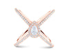 X Pear Diamond Ring