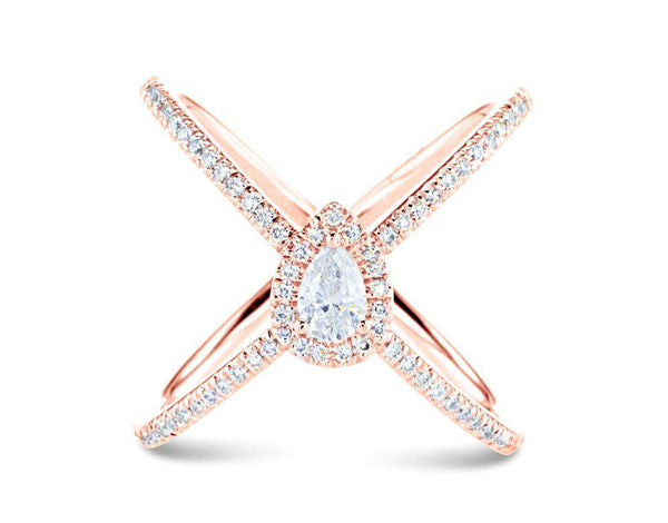 X Pear Diamond Ring