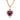 Red Heart Cut Diamond Halo Necklace