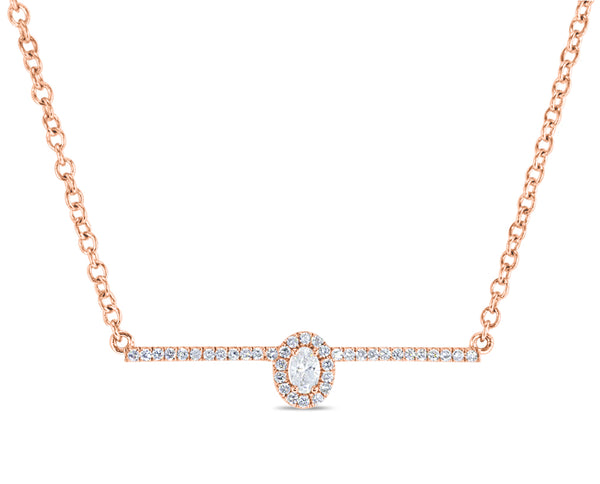 Oval Diamond Line Necklace