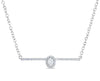 Oval Diamond Line Necklace