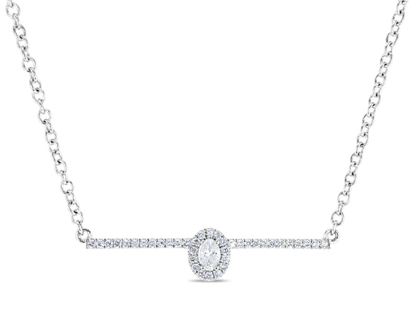 Oval Diamond Line Necklace