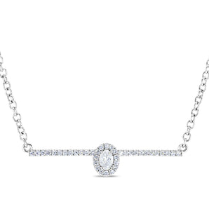 Oval Diamond Line Necklace