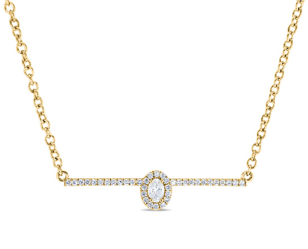 Oval Diamond Line Necklace
