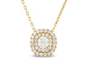 Cushion double halo diamond necklace