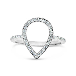 Pave Open Pear Ring