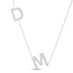 Double Initial Diamond Necklace