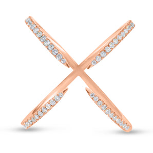Open X pavé ring