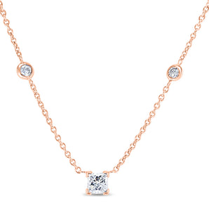 Princess cut Diamond Necklace
