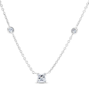 Princess cut Diamond Necklace