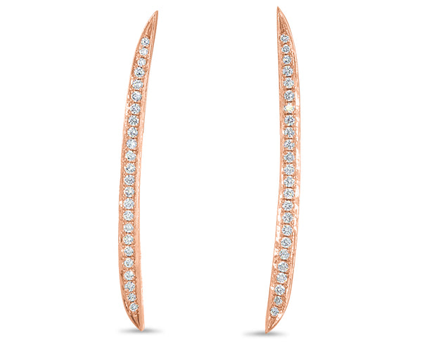 Straight line diamond earrings