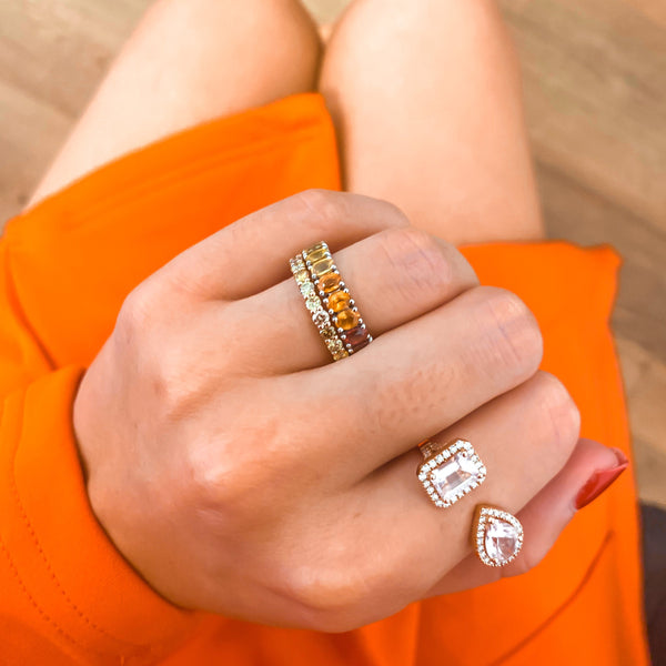 Rainbow Oval Cut Eternity Band