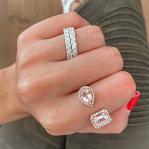 Double Raw marquise bands