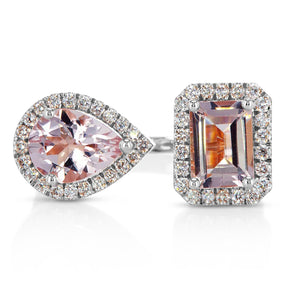 Pink Emerald & Pear, You & Me ring