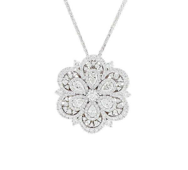 Mix Shape Diamond Flower Necklace