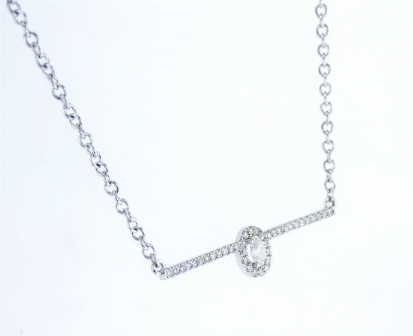 Oval Diamond Line Necklace