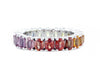 Rainbow Oval Cut Eternity Band